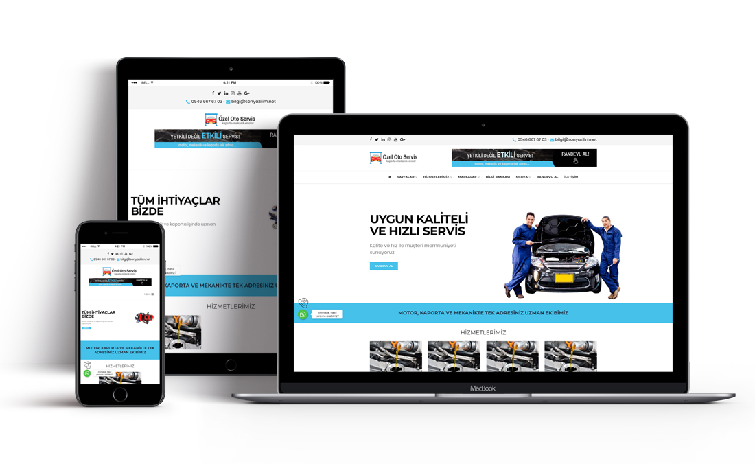 Özel Oto Servis Web Sitesi